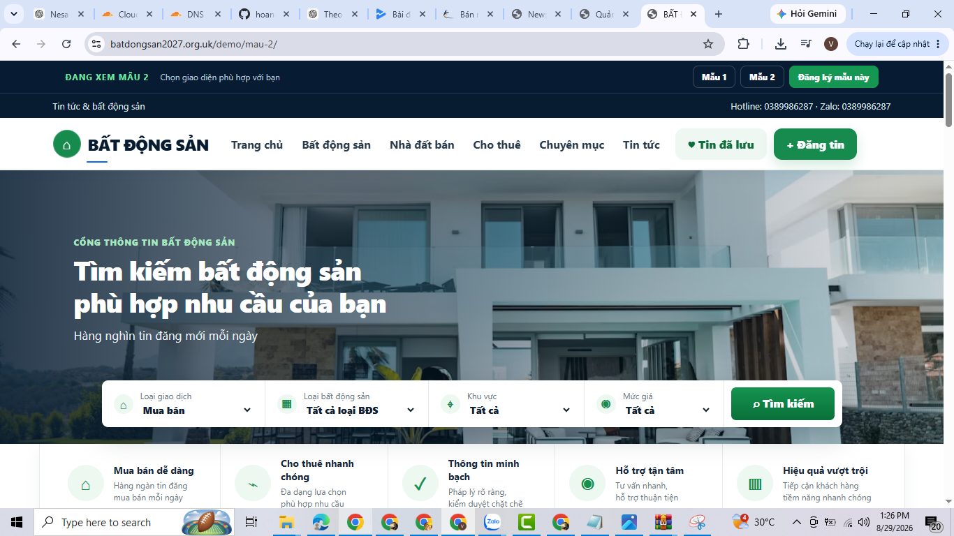 Mẫu 2 · BĐS hiện đại