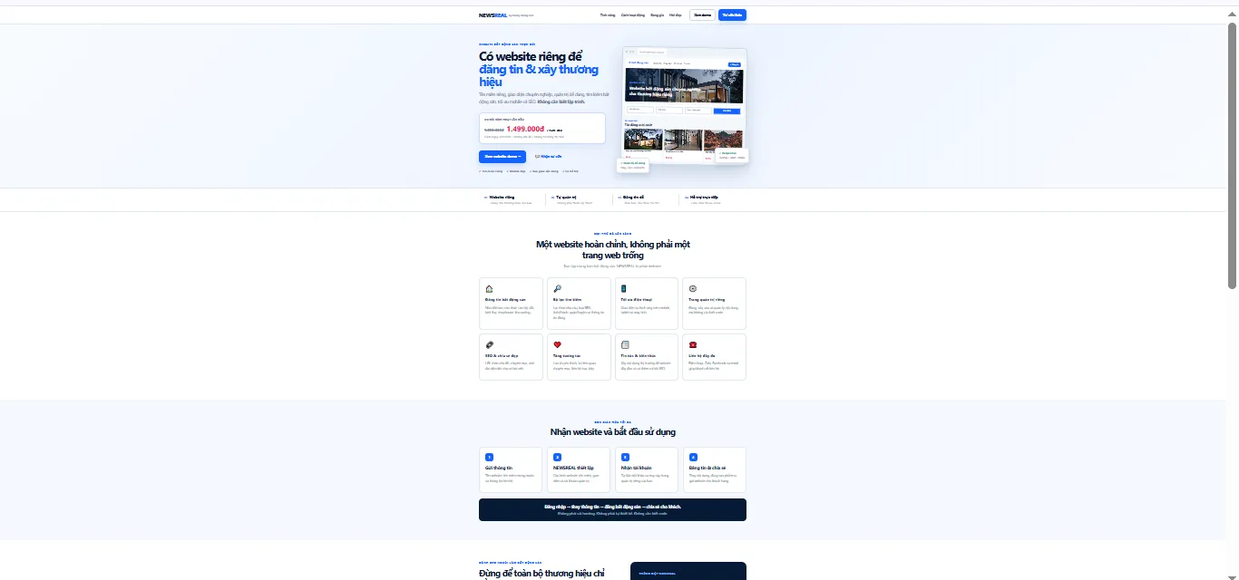 Website bất động sản NEWSREAL bản demo
